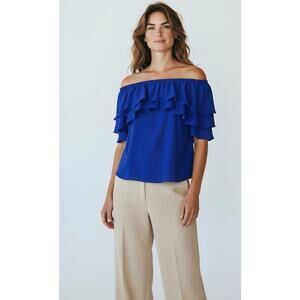 NWT Lilly Pulitzer Haylee Off The Shoulder Ruffle Top Boho Resort Chic Size XS